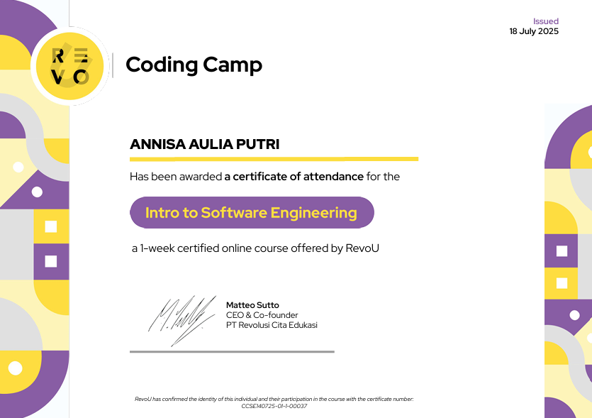 Sertifikat Coding Camp RevoU